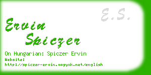 ervin spiczer business card